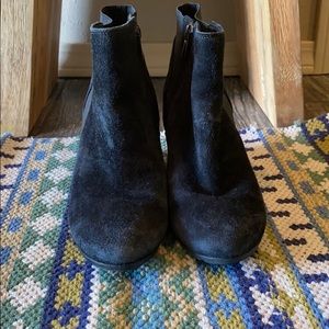 CLARKS black suede booties